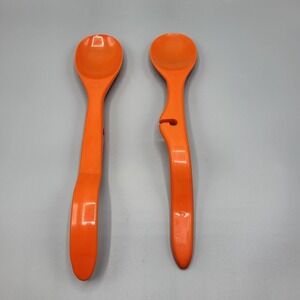 Rachael Ray 2 Piece Set Orange Lazy Tools Silicone Cooking Spoon Utensil